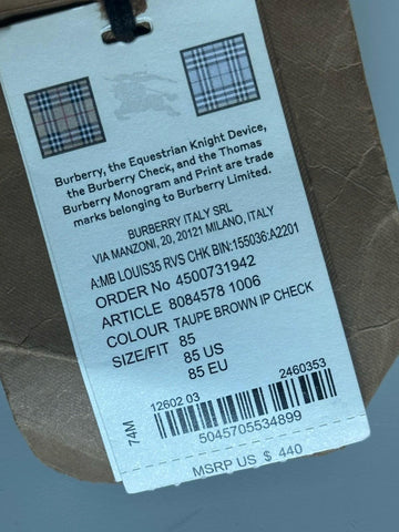 Burberry Reversible Silver Buckle Canvas/Leather Belt 34/85 8084578 IT NWT $440