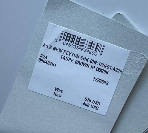 Burberry Peyton Toupe Brown IP Check Leather/Canvas Clutch 80840481 NWT $570