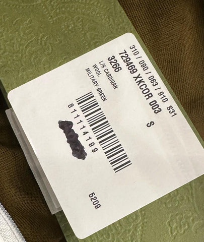 Gucci Military Green Wool Cardigan Sweater Small 729469 Italy NWT $1980