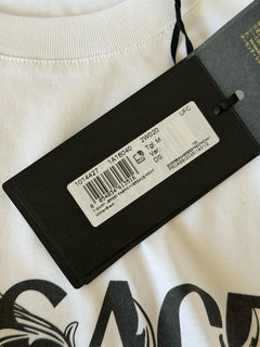 Versace Print Cotton Jersey T-Shirt White/Black Medium 1014427 NWT