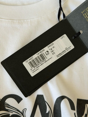 Versace Print Cotton Jersey T-Shirt White/Black Medium 1014427 NWT