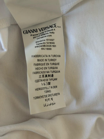 Versace Print Cotton Jersey T-Shirt White/Black XL 1014427 NWT