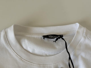 Versace Print Cotton Jersey T-Shirt White/Black 2XL 1014427 NWT
