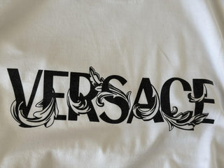 Versace Print Cotton Jersey T-Shirt White/Black 2XL 1014427 NWT