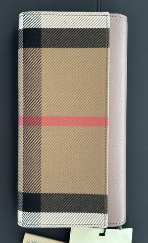 Burberry Halton MX Check Pale Cameo Wallet 80845311 NWT $680
