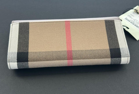 Burberry Halton MX Check Pale Cameo Wallet 80845311 NWT $680