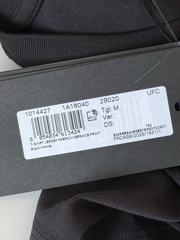 Versace Print Cotton Jersey T-Shirt Black/White Medium 1014427 NWT