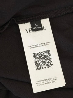 Versace Print Cotton Jersey T-Shirt Black/White Large 1014427 NWT
