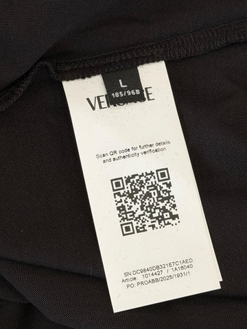 Versace Print Cotton Jersey T-Shirt Black/White Large 1014427 NWT