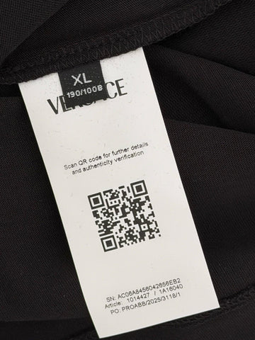 Versace Print Cotton Jersey T-Shirt Black/White XL 1014427 NWT
