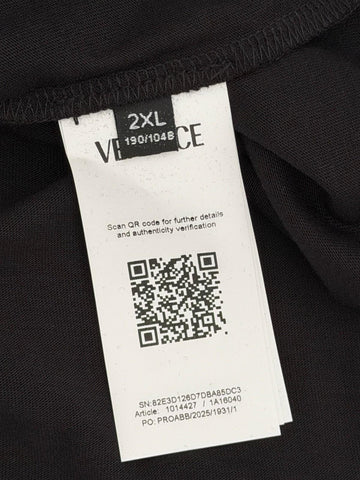 Versace Print Cotton Jersey T-Shirt Black/White 2XL 1014427 NWT