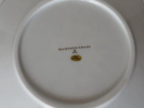 MacKenzie-Childs Butterfly Toile Salad Plate Scalloped Edge 8” Diameter New