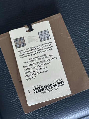 Burberry Men's Paddy Leather Crossbody Bag Dark Navy 80846161 Italy NWT