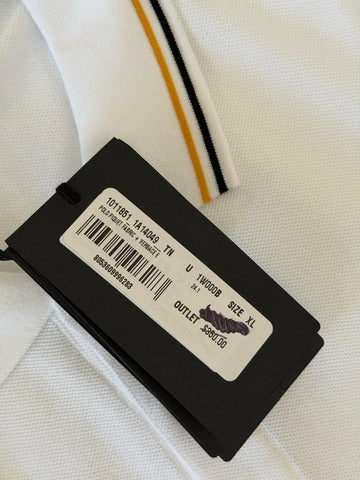 Versace Embroidered White Piquet Cotton Polo Shirt XL 1011851 NWT