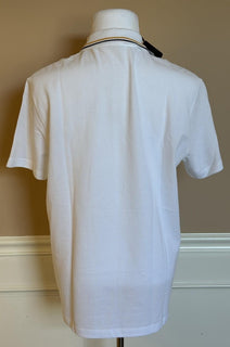 Versace Embroidered White Piquet Cotton Polo Shirt XL 1011851 NWT