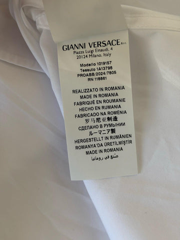 Versace Graphic Print Short Sleeve Shirt White&Gold 58 Euro (XL-2XL) 1019157 NWT