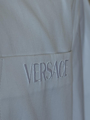 Versace Graphic Print Short Sleeve Shirt White&Gold 58 Euro (XL-2XL) 1019157 NWT