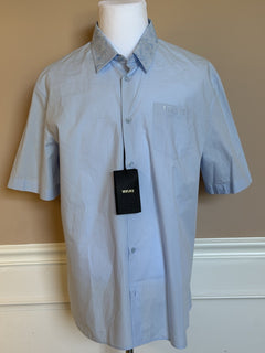 Versace Graphic Print Short Sleeve Shirt Blue 58 Euro (3XL-4XL) 1019157 NWT