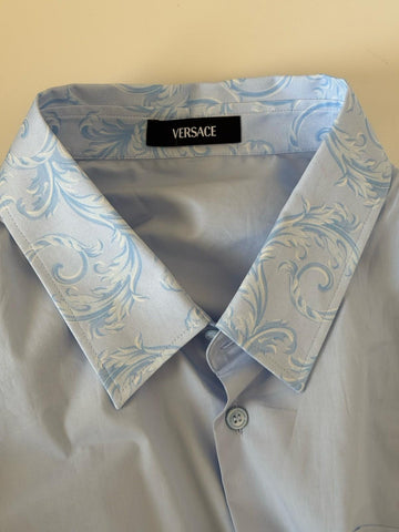 Versace Graphic Print Short Sleeve Shirt Blue 58 Euro (3XL-4XL) 1019157 NWT