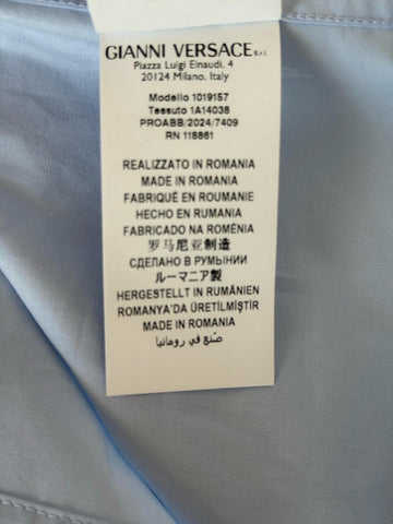 Versace Graphic Print Short Sleeve Shirt Blue 58 Euro (3XL-4XL) 1019157 NWT