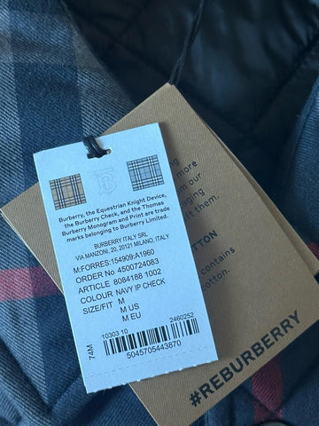 Burberry Forres Men’s Navy IP Check Cotton Jacket 8084188 M (Fits L) NWT $1350
