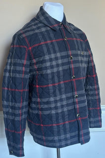 Burberry Forres Men’s Navy IP Check Cotton Jacket 8084188 M (Fits L) NWT $1350