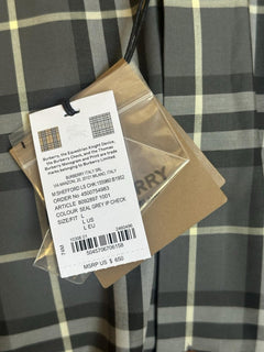 Burberry Men’s Seal Grey IP Check Dress Shirt Large 8092897 NWT $650