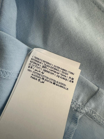 Versace Women's White Print Pastel Blue Jersey T-Shirt 2 (36 Euro) 1010260 NWT