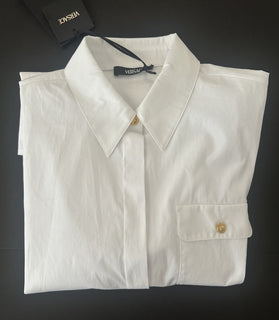 Versace Women’s Informal Long Sleeve Shirt White 8 US (42 Euro) 1019238 NWT