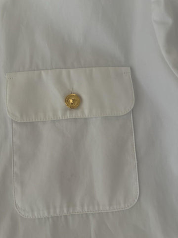 Versace Women’s Informal Long Sleeve Shirt White 8 US (42 Euro) 1019238 NWT