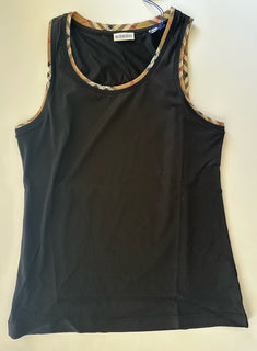 Burberry Women’s Elyssa Check Black Sleeveless Top M 8104294 NWT $435
