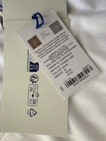 Burberry Women’s Elyssa Check White Sleeveless Top M 8104295 NWT $435