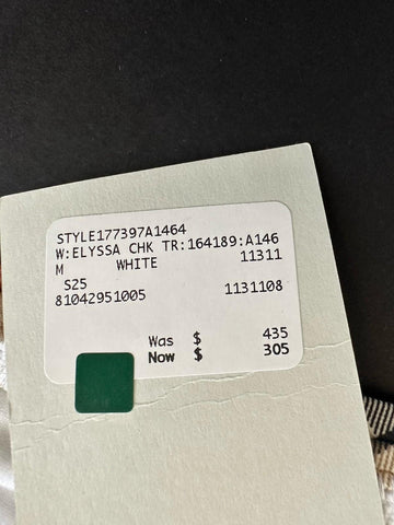 Burberry Women’s Elyssa Check White Sleeveless Top M 8104295 NWT $435