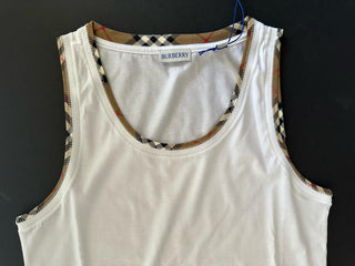 Burberry Women’s Elyssa Check White Sleeveless Top M 8104295 NWT $435