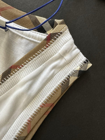 Burberry Women’s Elyssa Check White Sleeveless Top M 8104295 NWT $435