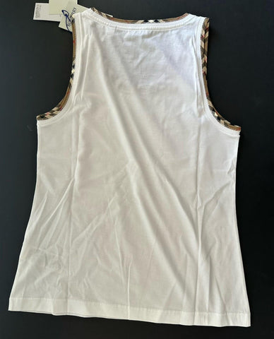 Burberry Women’s Elyssa Check White Sleeveless Top M 8104295 NWT $435