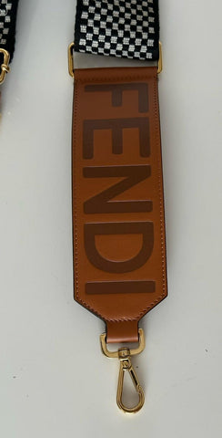 FENDI Signature Leather/Fabric Adjustable Strap Brown/Black/White Italy NWT $990