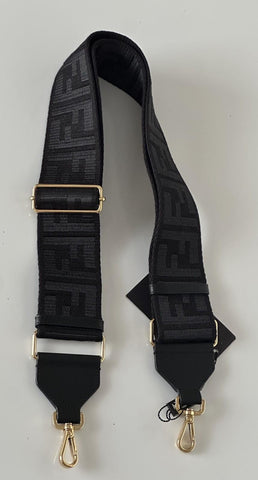 FENDI FF Logo Adjustable Strap Black Made in Italy NWT $1030