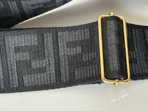 FENDI FF Logo Adjustable Strap Black Made in Italy NWT $1030