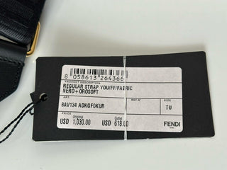 FENDI FF Logo Adjustable Strap Black Made in Italy NWT $1030