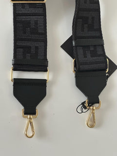 FENDI FF Logo Adjustable Strap Black Made in Italy NWT $1030
