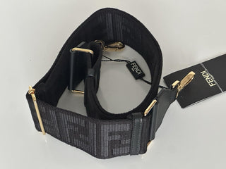 FENDI FF Logo Adjustable Strap Black Made in Italy NWT $1030