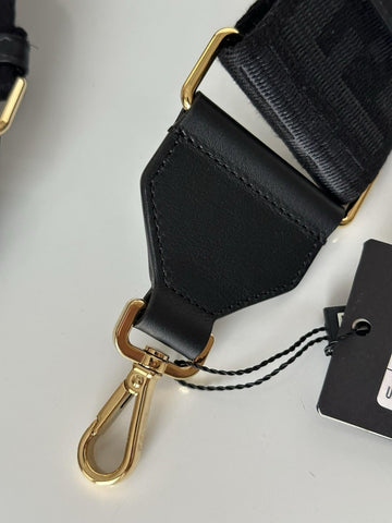 FENDI FF Logo Adjustable Strap Black Made in Italy NWT $1030