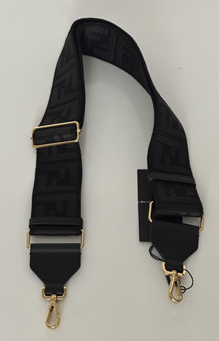 FENDI FF Logo Adjustable Strap Black Made in Italy NWT $1030