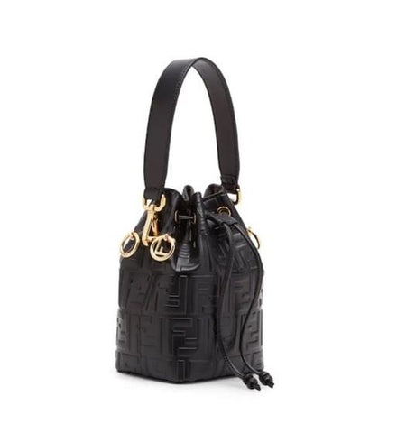 FENDI FF Logo Leather Strap Black Made in Italy NWT $790