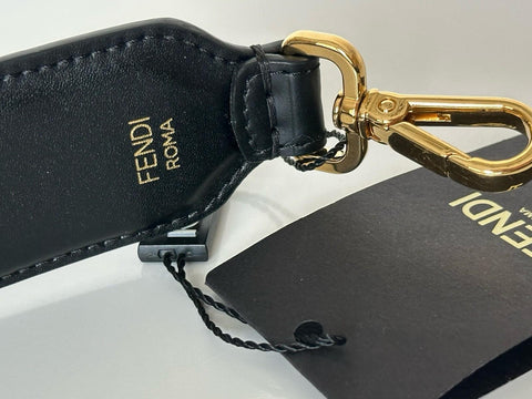 FENDI FF Logo Leather Strap Black Made in Italy NWT $790
