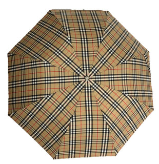 Burberry Trafalgar Folding Archive Beige Check Umbrella 80777091 NWT $580