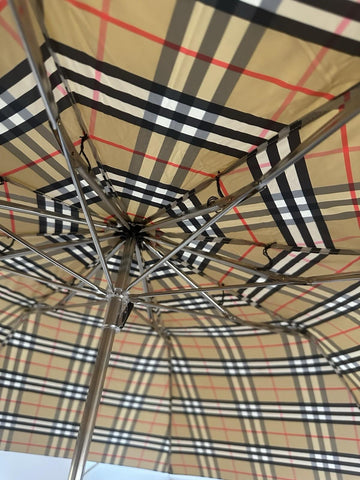 Burberry Trafalgar Folding Archive Beige Check Umbrella 80777091 NWT $580