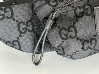 Gucci Maxi GG Logo Gray/Black Nylon Belt Bag 767934 IT NWT