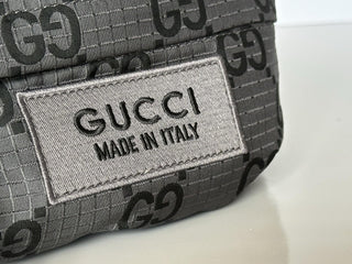 Gucci Maxi GG Logo Gray/Black Nylon Belt Bag 767934 IT NWT